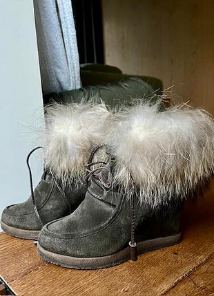 Зимние ботинки на танкетке sasha fabiani
