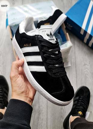 Базовые черные мужские кроссовки adidas gazelle замшевые мужские кроссовки из натуральной замши мужские кроссовки замша