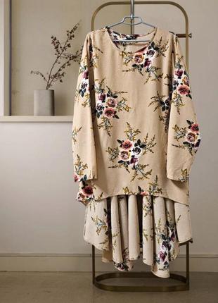 Блуза удлиненная в цветочный принт shein большой размер2 фото