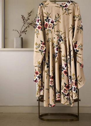 Блуза удлиненная в цветочный принт shein большой размер4 фото