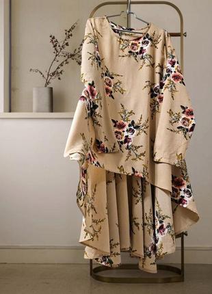 Блуза удлиненная в цветочный принт shein большой размер3 фото