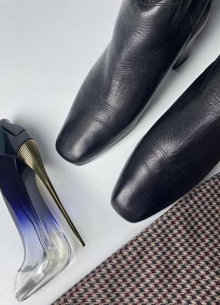 Высокие кожаные ботфорты zara испания