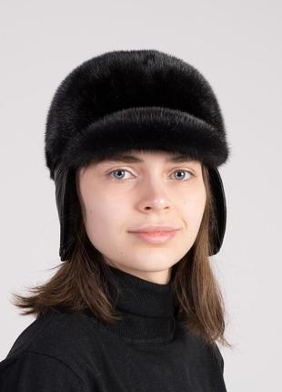 Зимняя женская норковая кепка2 фото