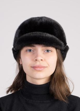 Зимняя женская норковая кепка6 фото