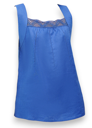 Блуза цвета васильковая галерея льна, 42-50рр.