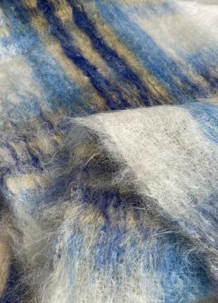 Мохеровий шарф блакитний білий greatway грейтвей мохер2 фото