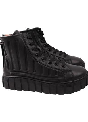 Ботинки женские aquamarin черные натуральная кожа, 36