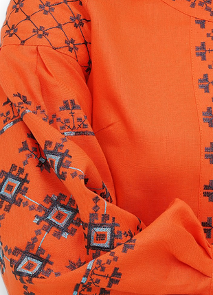 Блуза быстрица оранжевая галерея льна, 40-52рр2 фото