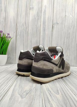 Женские кроссовки new balance 574 khaki brown4 фото