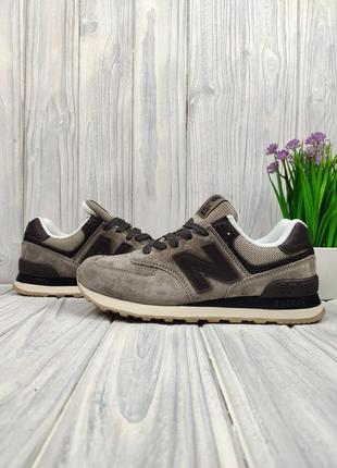 Женские кроссовки new balance 574 khaki brown5 фото