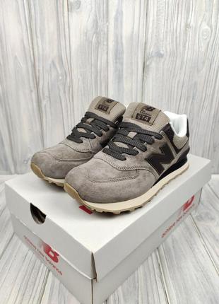 Женские кроссовки new balance 574 khaki brown8 фото