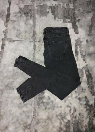Брендовые джинсы с разрезами zara, джинсы серые1 фото