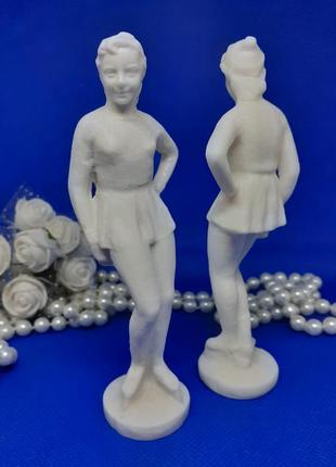 Винтаж! ❄️🎄конькобежка статуетки ковзанярки фігуристки карболит срср фхи вінтаж