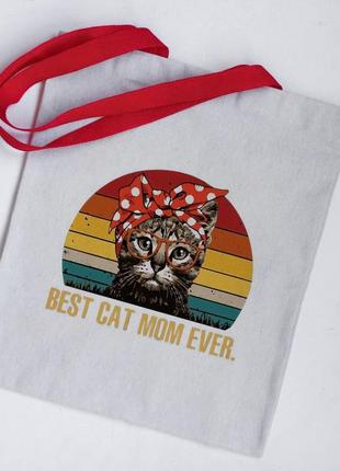 Эко сумка шоппер cat mom