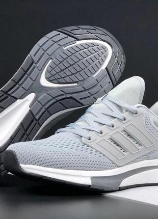 Чоловічі літні кросівки adidas eq21 run gray взуття адідас сірі сітка легкі дихаючі
