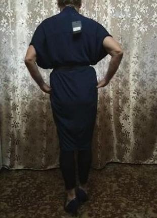 Скидка!платье туника оверсайз темно синее пояс в подарок