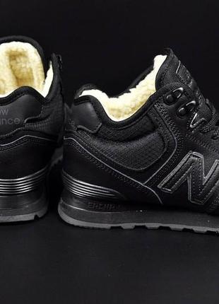 Кроссовки женские new balance 574 high all black winter4 фото