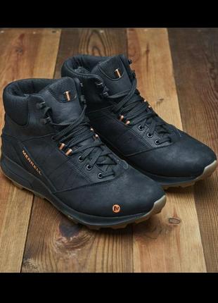 Шкіряні чоловічі зимові кросівки/черевики merrell на хутрі