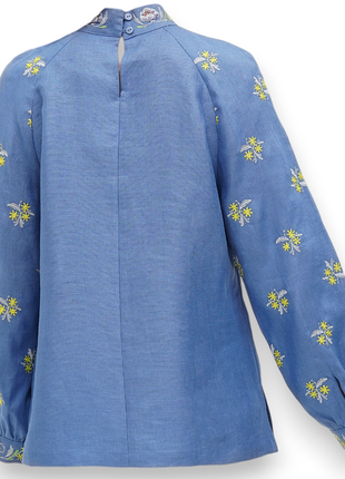 Блуза терналка голубая галерея льна, 40-48рр2 фото