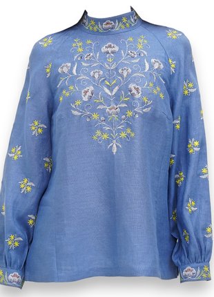 Блуза терналка голубая галерея льна, 40-48рр3 фото