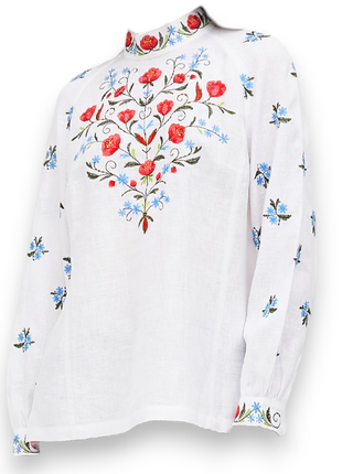 Блуза терналка белая галерея льна, 40-48рр.