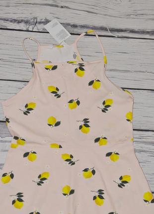 10-12 лет 146-152 см h&amp;m новое фирменное трикотажное платье сарафан девочке с рисунком лимон5 фото