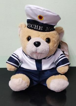 Новая мягкая игрушка teddy bar "marine", 28 см в костюме и кепке