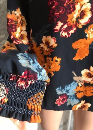 Красивая блуза с рукавом шифоновая в цветах4 фото