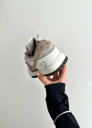 Классные женские кроссовки nike sb AIR teddy bear brown premium белые с коричневым5 фото