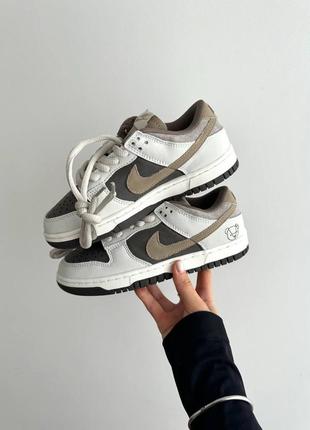 Классные женские кроссовки nike sb AIR teddy bear brown premium белые с коричневым4 фото