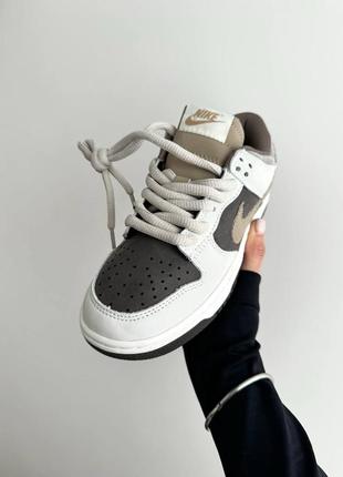Классные женские кроссовки nike sb AIR teddy bear brown premium белые с коричневым7 фото