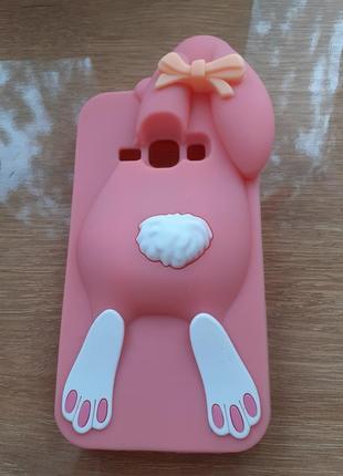 Силіконовий чохол з рожевим зайчиком на самсунг j1 2016