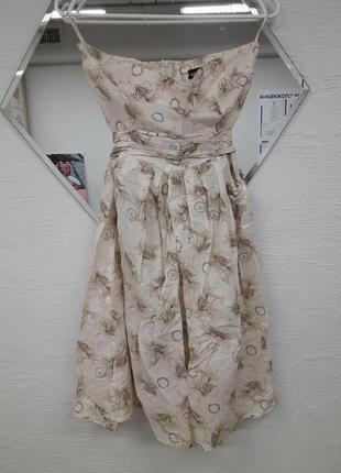 Летнее платье без бретелей под пояс с карманами