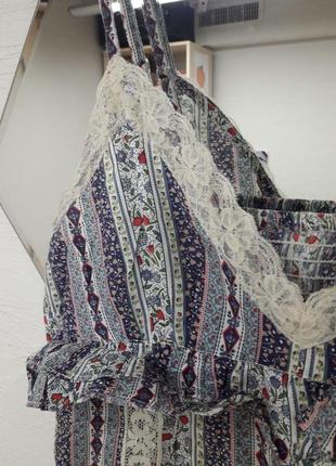 Платье из натурального хлопка с английским кружевом, винтажный сарафан от river island3 фото