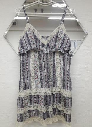 Платье из натурального хлопка с английским кружевом, винтажный сарафан от river island