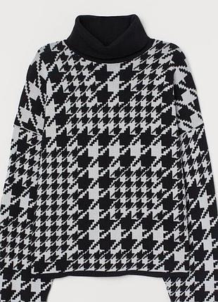 Кофта светр під горло в гусячу лапку м