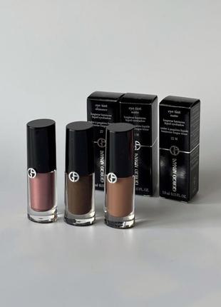 Giorgio armani eye tint silk shimmer matte 27 sunset 36m wood стійкі рожеві коричневі рідкі кремові сяючі матові тіні для повік очей1 фото