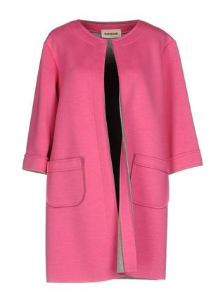 Женское розовое пальто кардиган1 фото