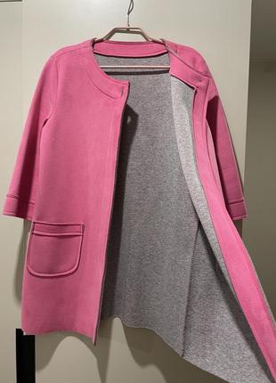 Женское розовое пальто кардиган2 фото