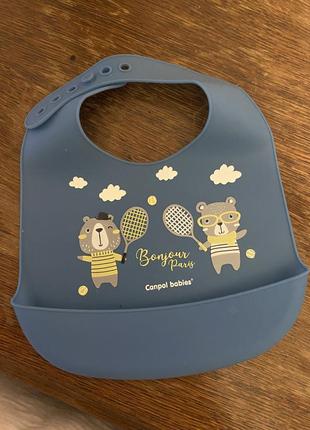 Силиконовый слюнявчик canpol