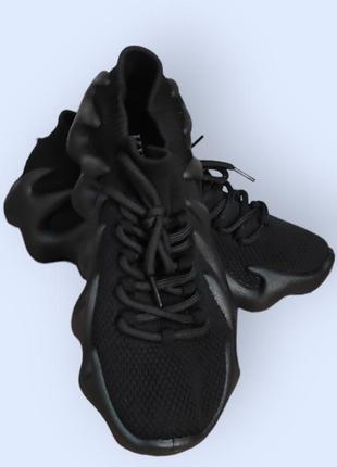 Модные кроссовки, кеды мокасины изи сетка черные2 фото