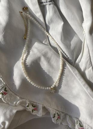 Очень нежный классический чокер из ожерелья из ракушки2 фото