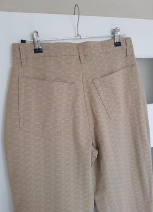 Стильные стрейчевые брюки фактурная ткань высокая посадка mac6 фото