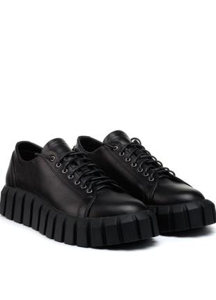 Кеді жіночі шкіряні чорні на платформі 877тz