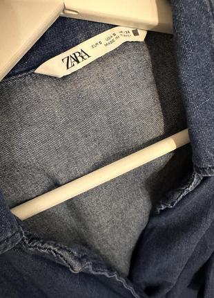 Платье деним зара джинсовая волан zara denim dress5 фото