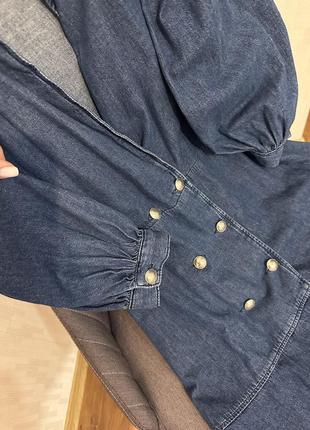 Платье деним зара джинсовая волан zara denim dress3 фото