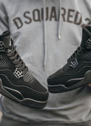 Кросівки nike air jordan retro 4 black cat3 фото