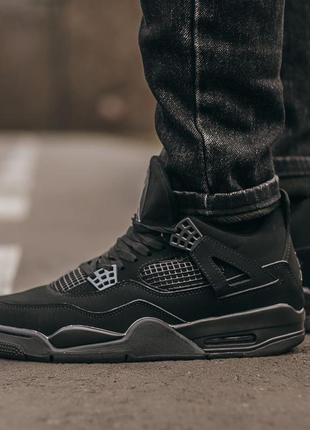 Кросівки nike air jordan retro 4 black cat1 фото