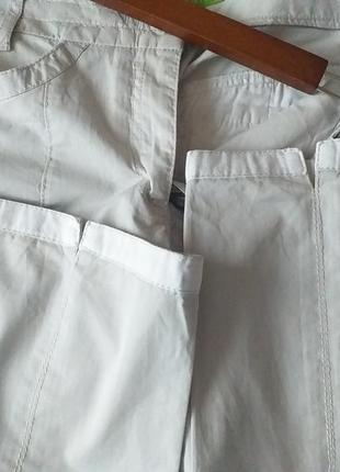 Marc cain n3 брюки женские укороченные светло серые хлопковые с эластаном9 фото