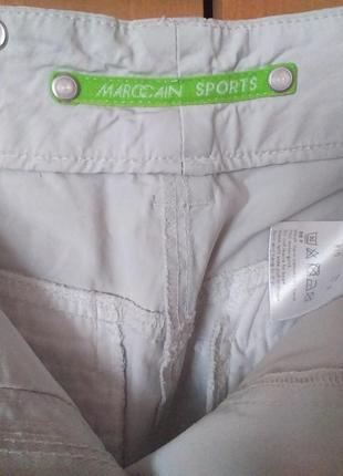 Marc cain n3 штани жіночі укорочені світло-сірі бавовняні з еластаном6 фото